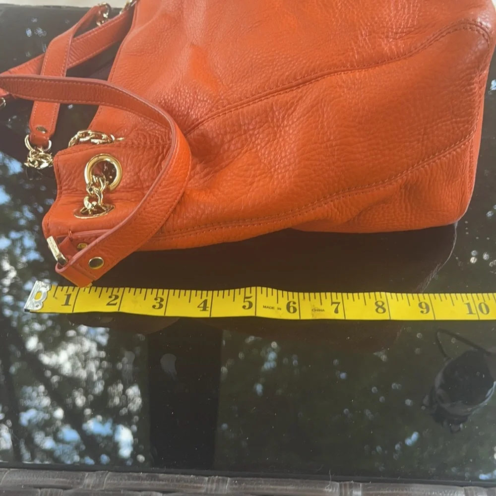 Michael kors orange leather tote